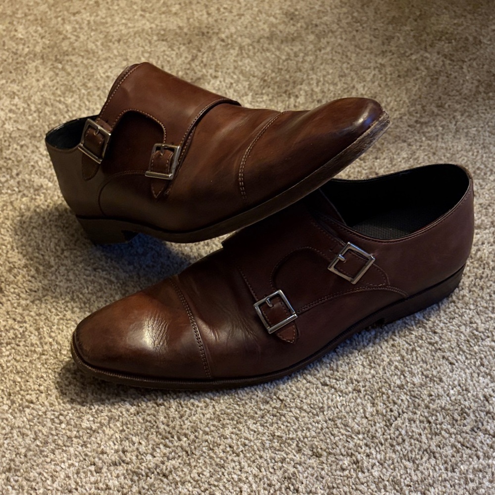Paul Evans - The Burton Double Monk Strap with Cap Toe - Marrone